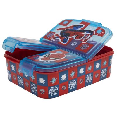 Marvel Spiderman Arachnid Grid Plastic Lunchbox With Multi Compartment - 750 Ml
