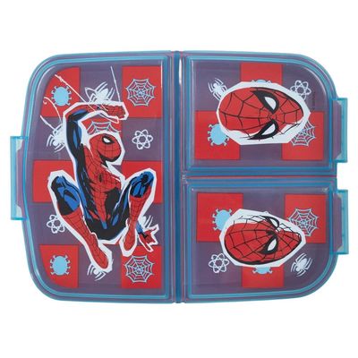 Marvel Spiderman Arachnid Grid Plastic Lunchbox With Multi Compartment - 750 Ml