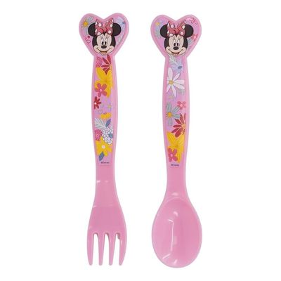 Disney Minnie Mouse Spring Look Plastic 2 Pcs Cutlery Set