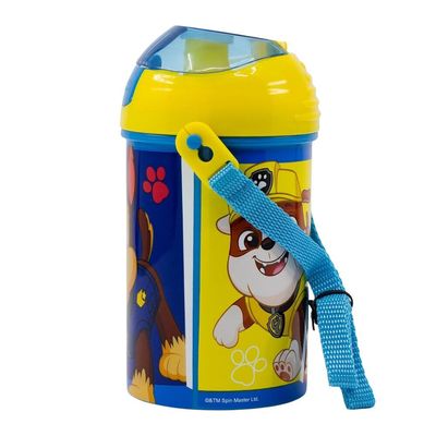 Nickelodeon Paw Patrol Plastic Pop Up Canteen Water Bottle - 450 Ml