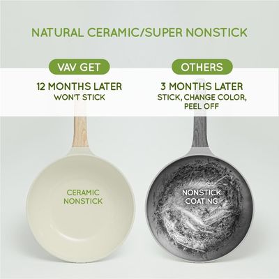 Ceramic Non-Stick Lattice Series 28 CM Wok With Lid – Induction Compatible, Premium Cream Finish