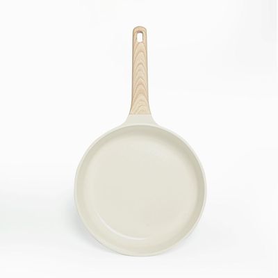 26 CM Ceramic Non-Stick Frying Pan – Lattice Series, Cream White, Induction Compatible