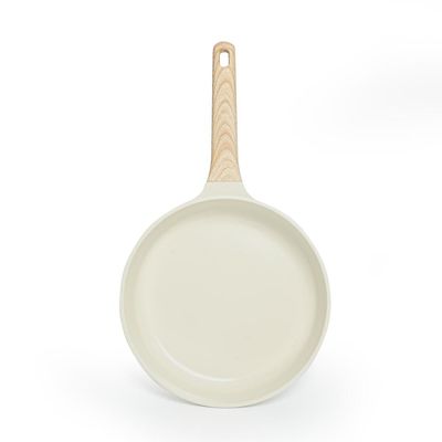 26 CM Ceramic Non-Stick Frying Pan – Lattice Series, Cream White, Induction Compatible