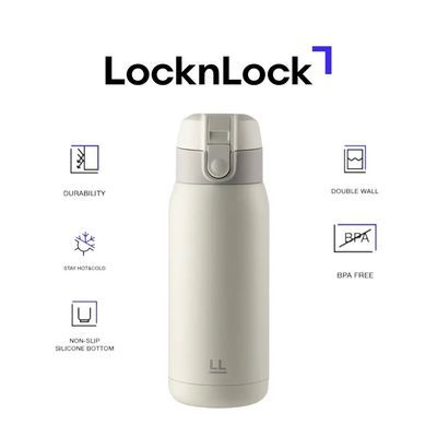 LocknLock Chubby Tumbler 370ml – Ivory, Stainless Steel Mug with Double-Wall Insulation & One-Touch Lid LocknLock Chubby Tumbler 370ml – Ivory, Stainless Steel Mug with Double-Wall Insulation & One-Touch Lid