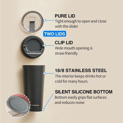 LocknLock Clip Tumbler 540ml Sky Blue – Dual Vacuum Insulated Spill-Resistant Travel Mug with 2 Caps LocknLock Clip Tumbler 540ml Sky Blue – Dual Vacuum Insulated Spill-Resistant Travel Mug with 2 Caps
