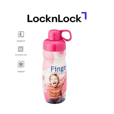 LocknLock 450ml Finger Water Bottle – Pink, Compact, Airtight, and Durable for Sports and Daily Use