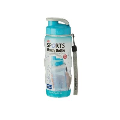 LocknLock 500ml Color Sports Handy Bottle – Blue, Collapsible, Lightweight, with Wrist Strap and Quick-Access Top
