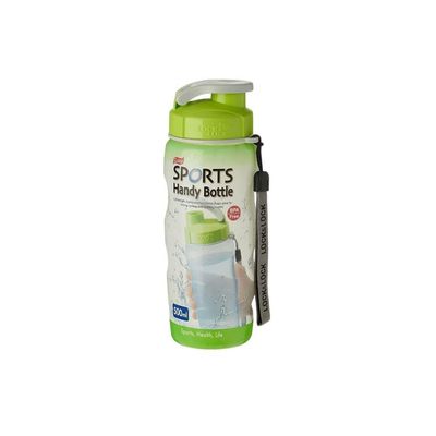 LocknLock 500ml Color Sports Handy Bottle – Green, Collapsible, Lightweight, with Wrist Strap and Quick-Access Top