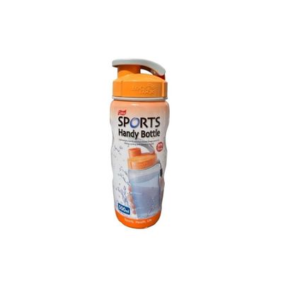 LocknLock 500ml Color Sports Handy Bottle – Orange, Collapsible, Lightweight, with Wrist Strap and Quick-Access Top