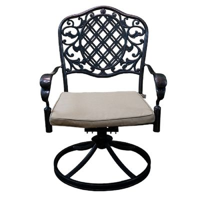 Schondor-Outdoor chair- ATHENS-Swivel Chair-72x64x95-Black frame-beige cushion 