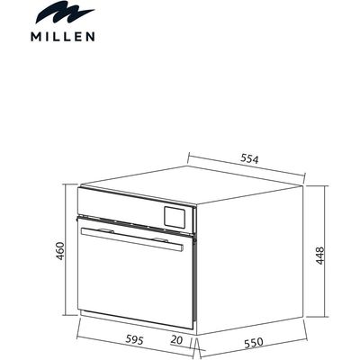Millen 60cm Built In Electric Combi Steam Oven with TFT Display, 56 Smart Recipes, 47L - 3Y Warranty, MEOS 455 BL