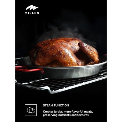 Millen 60cm Built In Electric Combi Steam Oven with TFT Display, 56 Smart Recipes, 47L - 3Y Warranty, MEOS 455 IX