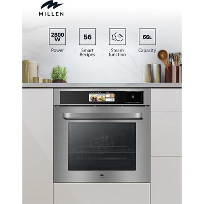 Millen 60cm Built In Electric Combi Steam Oven with TFT Display, 56 Smart Recipes, 66L - 3Y Warranty, MEOS 605 IX