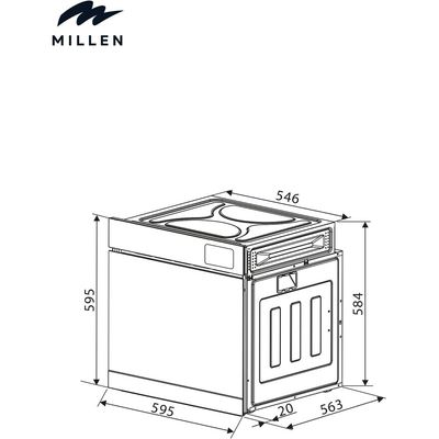 Millen 60cm Built In Electric Combi Steam Oven with TFT Display, 56 Smart Recipes, 66L - 3Y Warranty, MEOS 605 IX