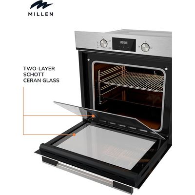 Millen 60cm Built In Gas Oven, 69L - 3Y Warranty, Double German SCHOTT glass, MGO 602 IX