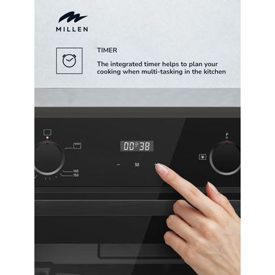 Millen 60cm Built In Gas Oven, 69L - 3Y Warranty, Double German SCHOTT glass, MGO 602 BL