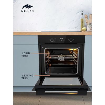 Millen 60cm Built In Gas Oven, 69L - 3Y Warranty, Double German SCHOTT glass, MGO 602 BL