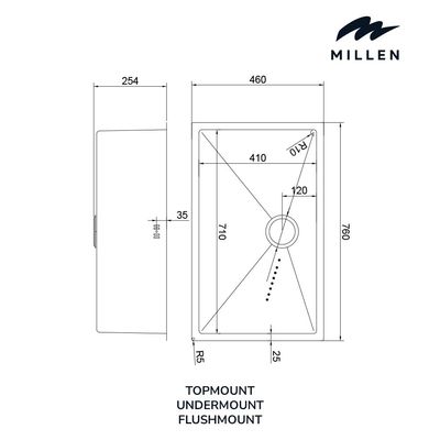 Premium Handmade Undermount Single Bowl Sink - SUS 304 Stainless Steel, Soundproof, Satin Finish
