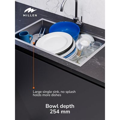 Premium Handmade Undermount Single Bowl Sink - SUS 304 Stainless Steel, Soundproof, Satin Finish