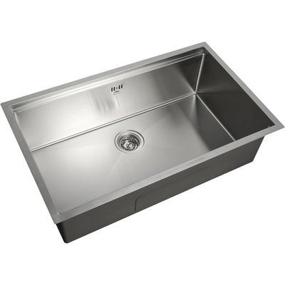 Premium Handmade Undermount Single Bowl Sink With Accessories - SUS 304 Stainless Steel, Soundproof, Satin Finish