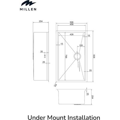 Premium Handmade Undermount Single Bowl Sink With Accessories - SUS 304 Stainless Steel, Soundproof, Satin Finish