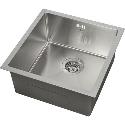 Premium Handmade Undermount Single Bowl Sink - 304 Stainless Steel, Soundproof, Satin Finish