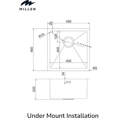 Premium Handmade Undermount Single Bowl Sink - 304 Stainless Steel, Soundproof, Satin Finish