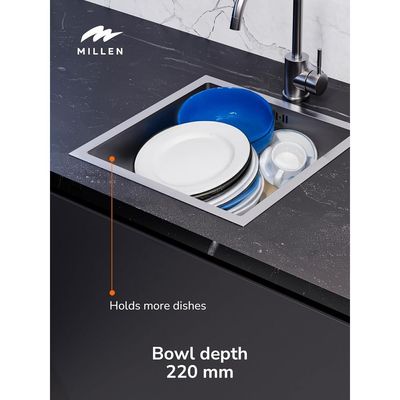 Premium Handmade Undermount Single Bowl Sink - 304 Stainless Steel, Soundproof, Satin Finish