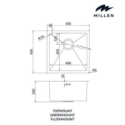 Premium Handmade Undermount Single Bowl Sink - 304 Stainless Steel, Soundproof, Satin Finish