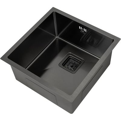 Premium Handmade Undermount Single Bowl Sink - 304 Stainless Steel, Soundproof, Gun metal Finish