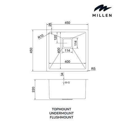 Premium Handmade Undermount Single Bowl Sink - 304 Stainless Steel, Soundproof, Gun metal Finish