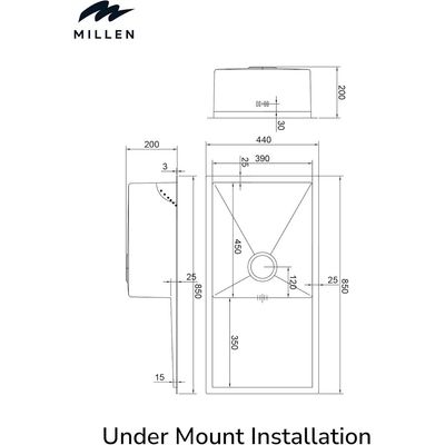 Premium Handmade Undermount Single Bowl Sink With Drainer - SUS 304 Stainless Steel, Soundproof, Satin Finish
