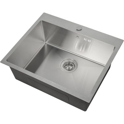 Premium Handmade Topmount Single Bowl Sink  - SUS 304 Stainless Steel, Soundproof, Satin Finish