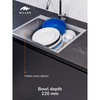 Premium Handmade Topmount Single Bowl Sink  - SUS 304 Stainless Steel, Soundproof, Satin Finish