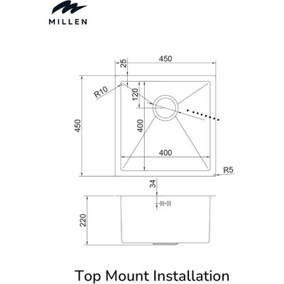 Premium Handmade Topmount Single Bowl Sink  - SUS 304 Stainless Steel, Soundproof, Satin Finish