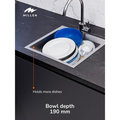 Premium Handmade Topmount Single Bowl Sink  - SUS 304 Stainless Steel, Soundproof, Satin Finish