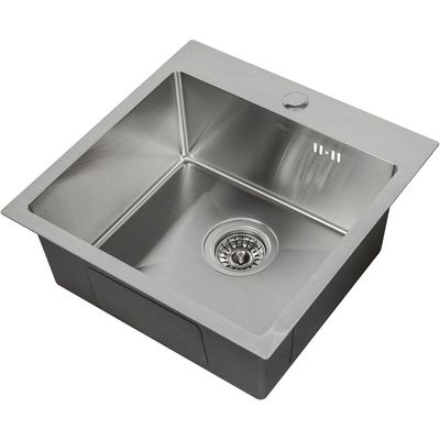 Premium Handmade Topmount Single Bowl Sink  - SUS 304 Stainless Steel, Soundproof, Satin Finish