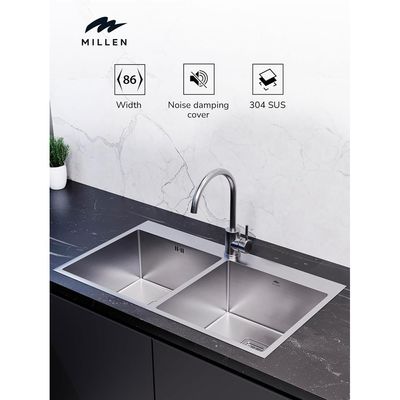Premium Handmade Topmount Single Bowl Sink  - SUS 304 Stainless Steel, Soundproof, Satin Finish