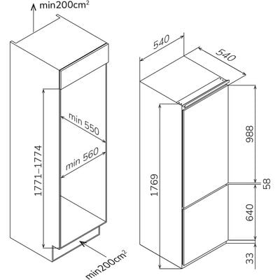 Millen MBIM 177.1ID Built-in Refrigerator – Advanced Cooling with Modern Efficiency