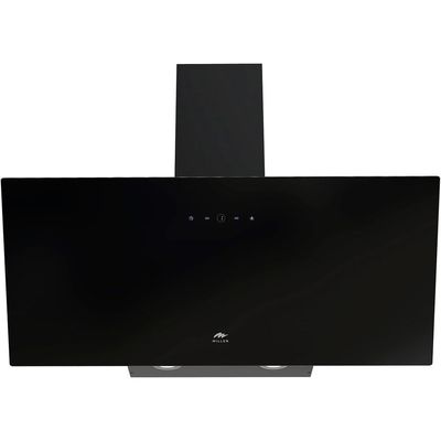 Millen 90cm Angled Range Hood - Tempered Black Glass, MKHG 904 BL, 3 Years Warranty