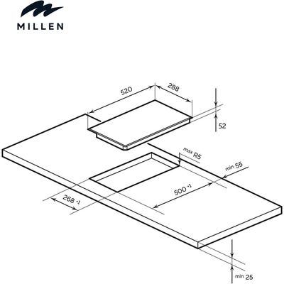 Millen 30cm Built-in Ceramic Hob with Booster & Italian Glass – MEH 303 BL