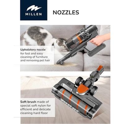 Millen Cordless Stick Vacuum Cleaner – Powerful, Lightweight & Versatile – MVCS7073