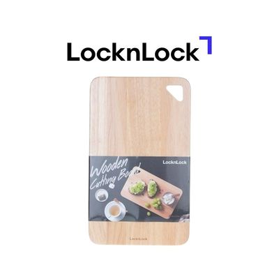 LocknLock Wooden Cutting Board 35x21cm – Durable, Natural Rubber Wood with Hanging Hole