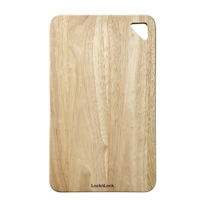 LocknLock Wooden Cutting Board 35x21cm – Durable, Natural Rubber Wood with Hanging Hole