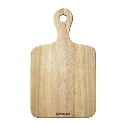 LocknLock Ping Pong Wooden Cutting Board 35x21cm – Durable, Natural Rubber Wood with Hanging Hole