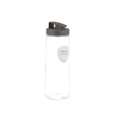 LocknLock 1.5L Easy Grip Water Bottle – Grey, Transparent with Detachable Lid for Fridge and Tabletop Use