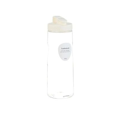 LocknLock 1.5L Easy Grip Water Bottle – White, Transparent with Detachable Lid for Fridge and Tabletop Use