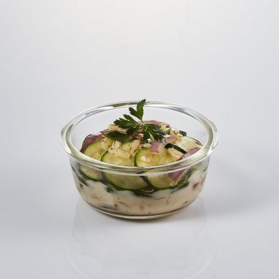 LocknLock 400ml Oven-Safe Borosilicate Glass Round Container with Airtight Lid – Microwave, Freezer, and Dishwasher Safe