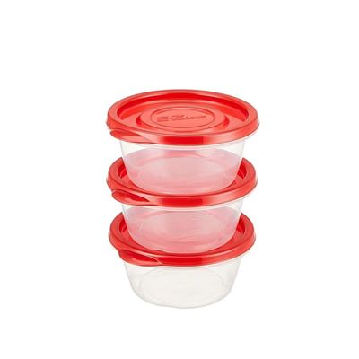 LocknLock EzLock 120ml Round Food Storage Containers – Set of 3, Stackable & Microwave-Safe