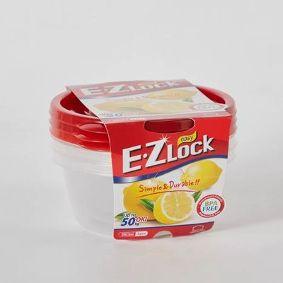 LocknLock EzLock 350ml Round Food Storage Containers – Set of 3, Stackable & Microwave-Safe